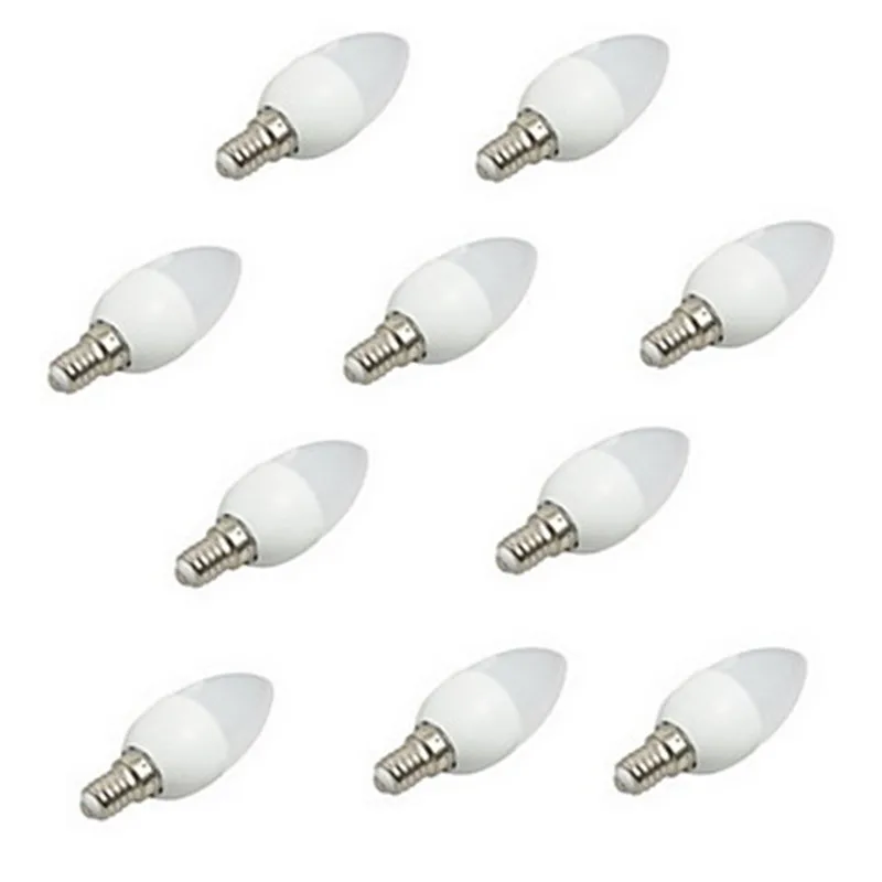 10vnt/daug 3W LED Šviesos 25W Halogeninę Lemputę Pakeisti E14 Šviestuvai Bazinė LED Lemputes, Virtuvė, Šiltas šaltai Balta C35L C35 3W Žvakė