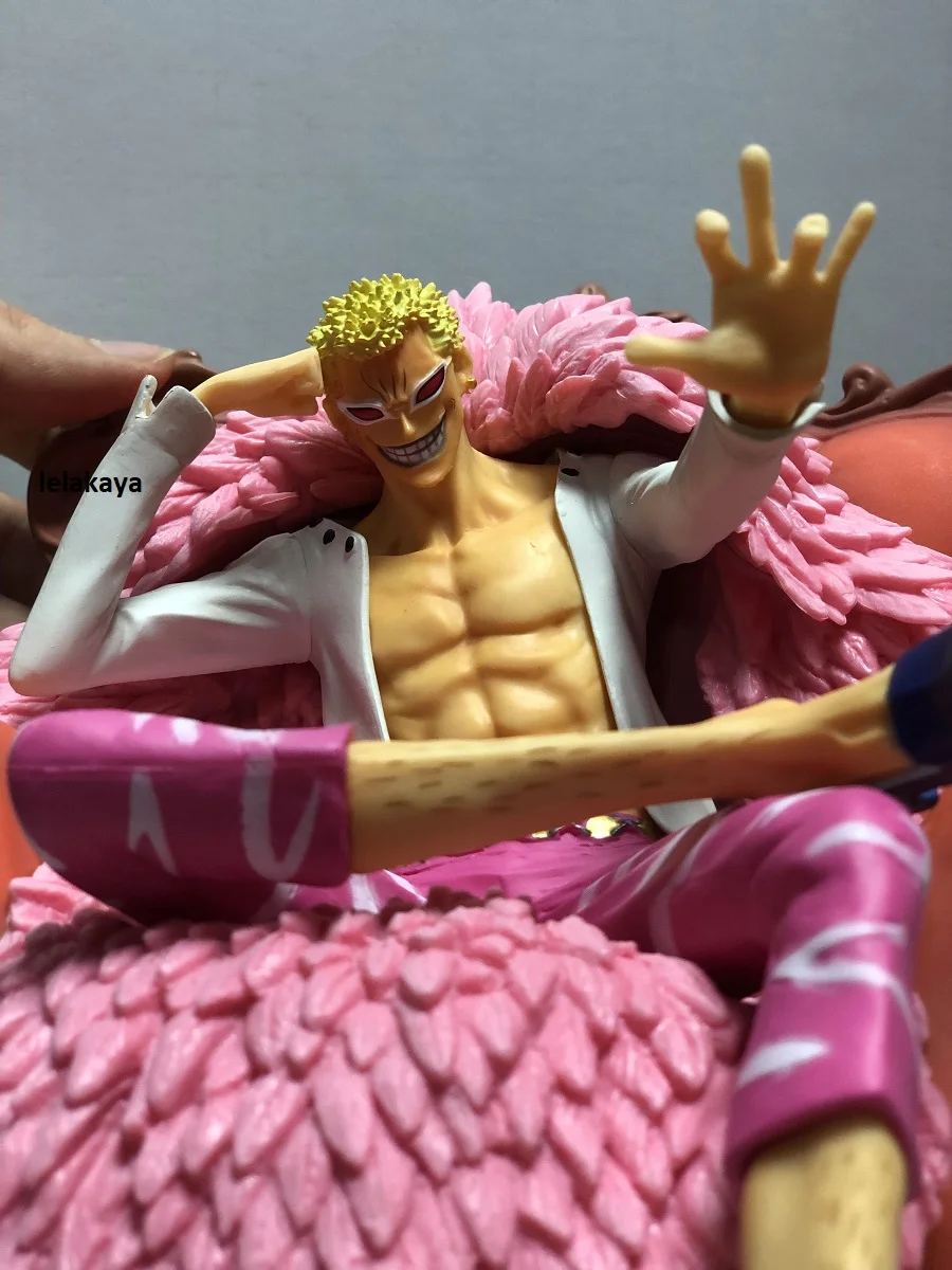 1PCS Japonų Anime One Piece GK Donquixote Doflamingo Sėdint Statula Ver. 1/7 masto PVC veiksmų skaičius, Modelį, žaislai, Lėlės