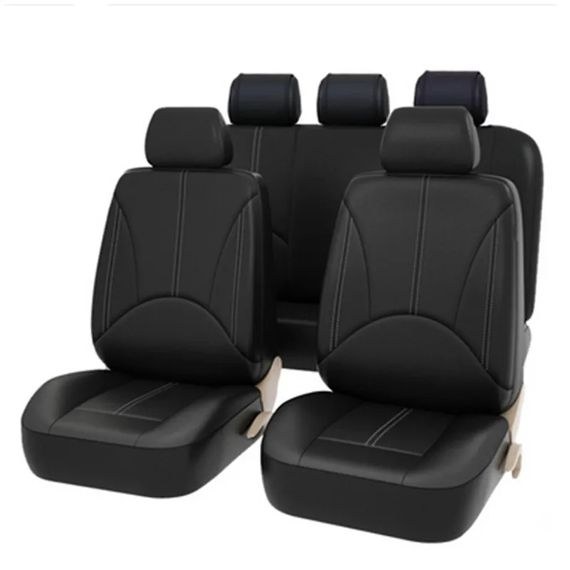 1set Naujų automobilių sėdynės padengti Pu odos medžiagos, pagamintos sėdynės apima Juoda, universalus automobilių sėdynės padengti automobilio 