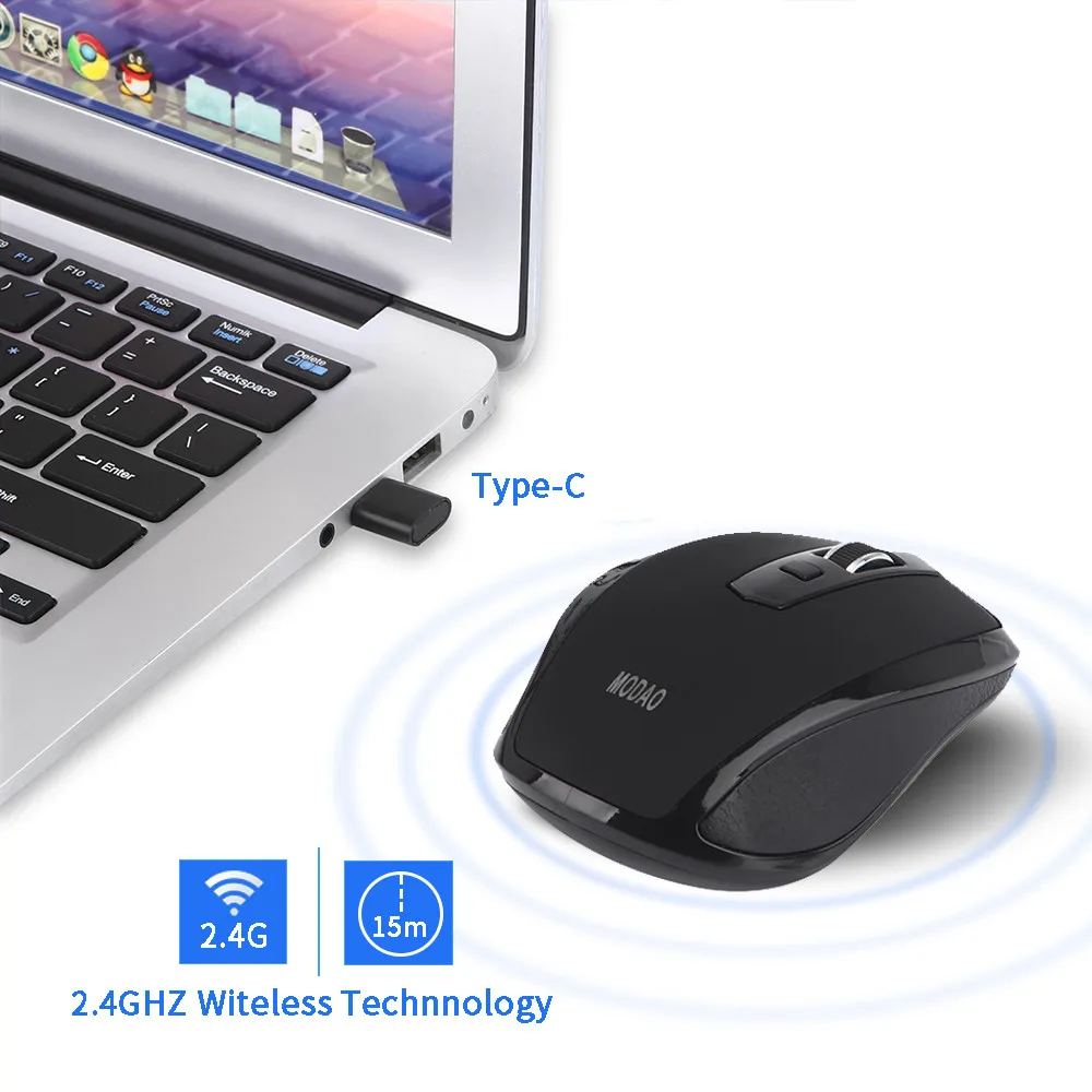 2.4 GHZ Tipas C Belaidės Pelės, USB, C Pelėms Macbook/ Pro USB C Prietaisų ir ergonomikos dizaino Optinė Belaidė Kompiuterio Pelė Karšto