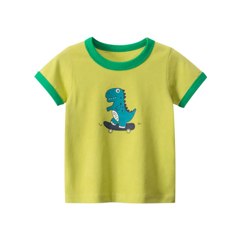 2-7Years Dinozaurai Spausdinti Kūdikių Berniukų Medvilnės Marškinėliai 2020 M. Vasarą Animacinių filmų Vaikams, Vaikams, Berniukui trumpomis Rankovėmis Drabužius Berniukai Viršūnes Tees