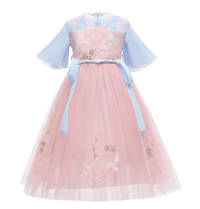 2020 Mados Vaiko Princesė Suknelė Vasaros Ilgos Suknelės Han Fu Princess Gimtadienio Cosplay Drabužius 3-12 Metų Amžiaus