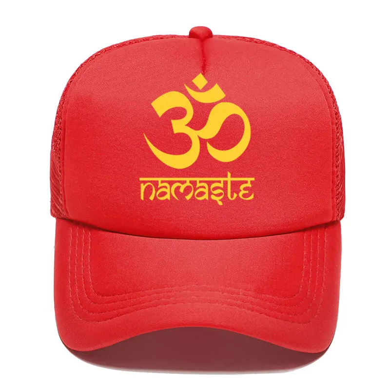2020 Naujas Spausdinti Om Namaste Moterys Vyrai Beisbolo kepuraitę Vasaros Lauko Saulės Skrybėlę Reguliuojamas Sportinės kepurės į Akių Skrybėlę Sunkvežimio vairuotojas hat