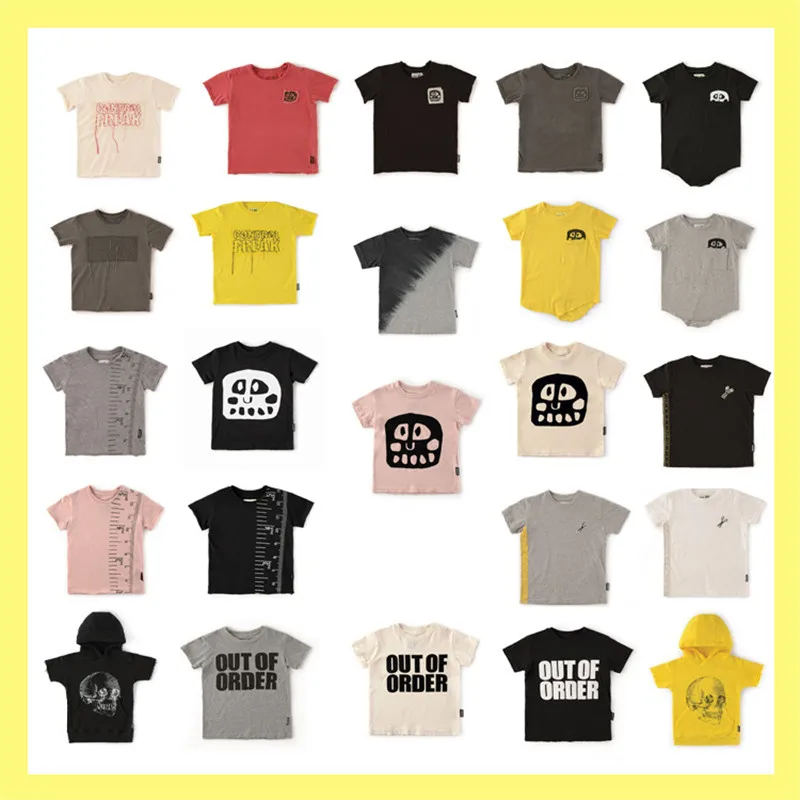 2020 Naujas Vasaros Vaikai T Shirts Bamblys Berniukams trumpomis Rankovėmis Viršūnes Išsiuvinėti Kaukolė marškinėliai Baby Girl Drabužiai Genčių Šokėjai T-shirt