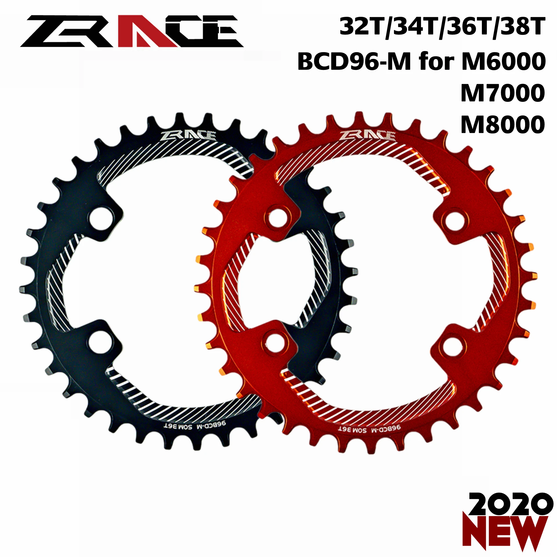 2020 ZRACE Chainrings Chainwheel BCD96-M M8000 M7000 M6000,32T 34T 36T 38T AL7075 CNC procesas, Vickers, kietumas-15+ už MTB