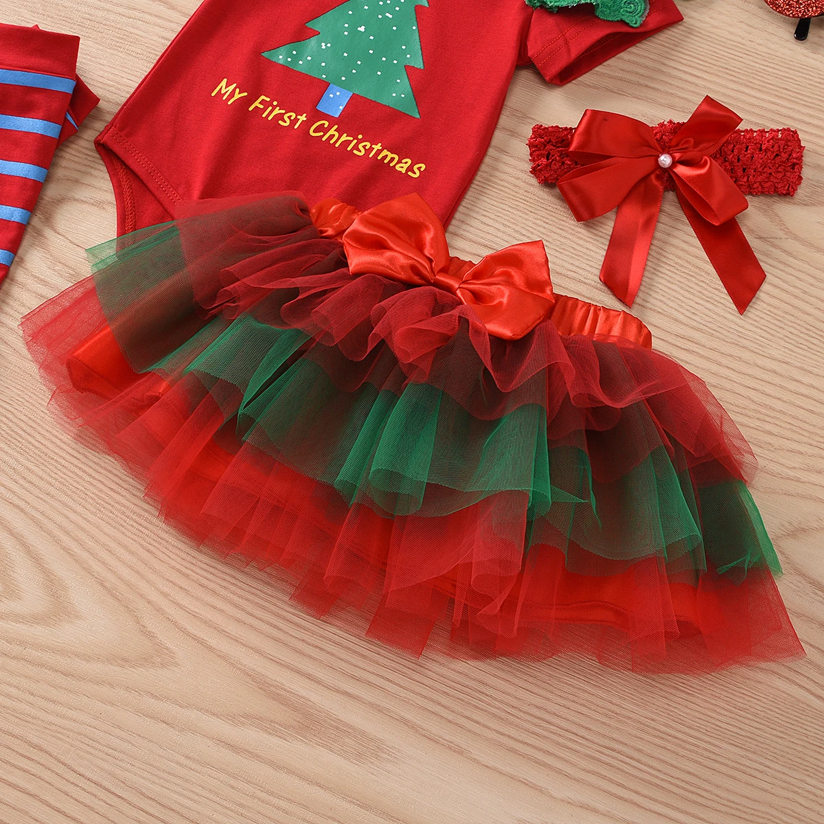 2020 m. mergytę Kalėdų Drabužius trumpomis Rankovėmis marškinėliai Gėlių ekrano užsklandą Užsiliepsnojo Princesė Akių Sijonas Kojų Šildytuvus Kūdikių Kalėdos Kostiumas