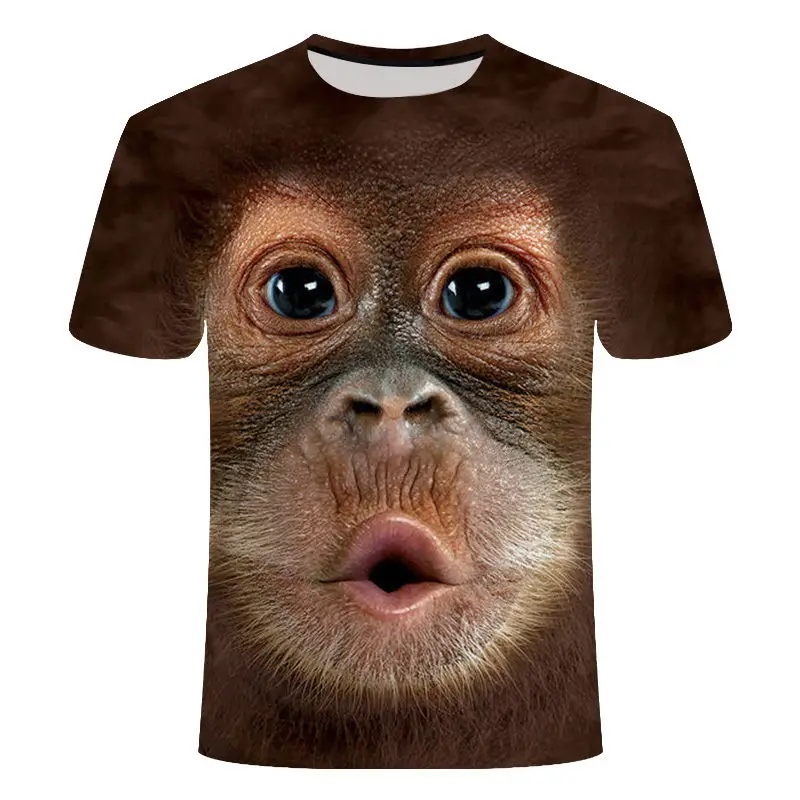 2020 metų vasaros 3D atspausdintas gyvūnų beždžionių gorilos trumparankoviai juokinga dizaino atsitiktinis marškinėliai T-shirt vyrai