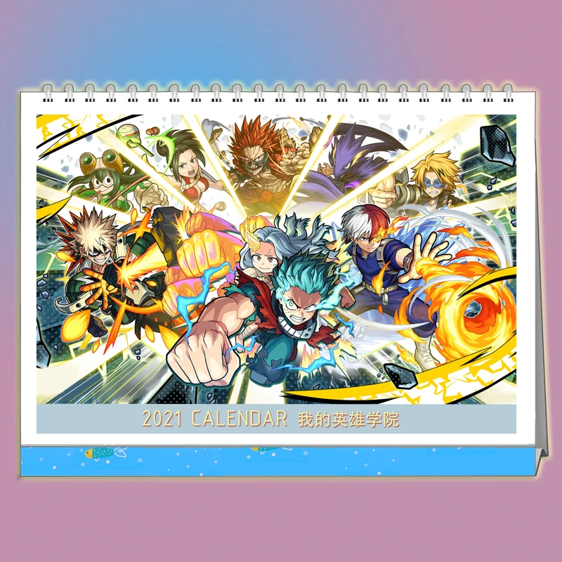 2021 Naujųjų Metų Kalendorių Anime Mano Herojus Akademinės Bendruomenės Bakugou Katsuki 13 Puslapių Darbastalio Kalendorių