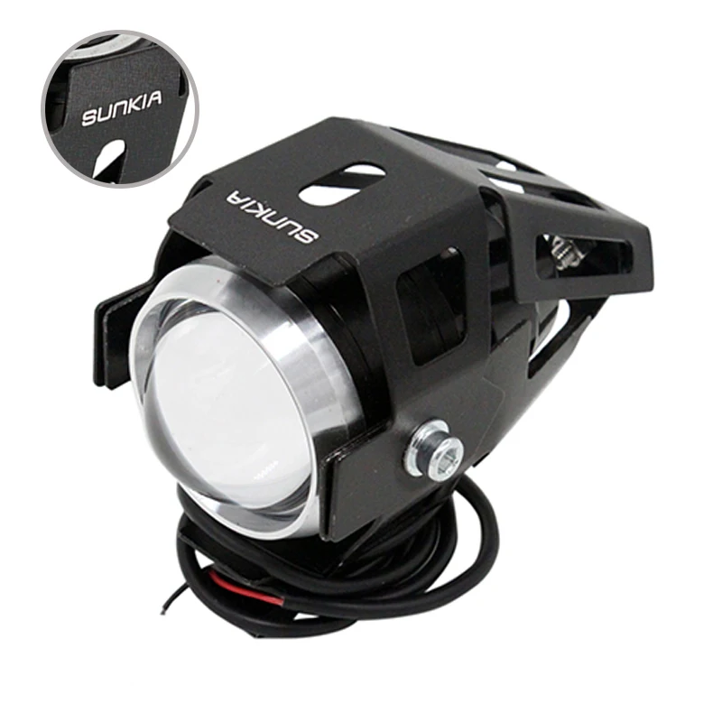 2vnt/Daug SUNKIA LED Žibintų Aukšto Galia 125w Motociklo Projektoriaus Lempa U5 3 Rūšių 3000LM Motociklą Galvos Priešrūkinis Žibintas Nemokamas Pristatymas