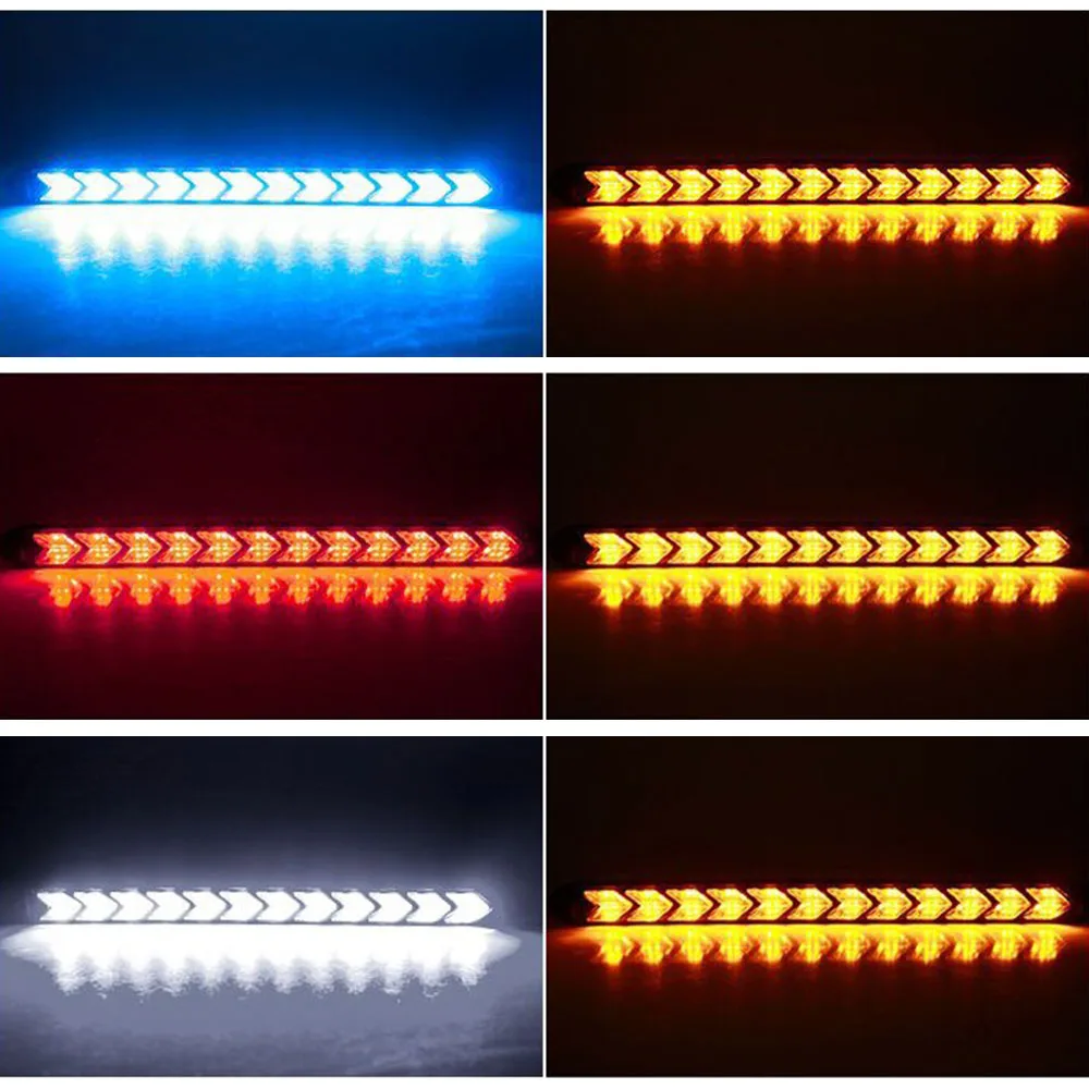 2vnt LED DRL Šviesos važiavimui Dieną Automobilių Stilius Dinamiškas Streamer Srauto Gintaro Posūkio Signalo Įspėjimo Stiprintuvas Rūko Dieną Lempa