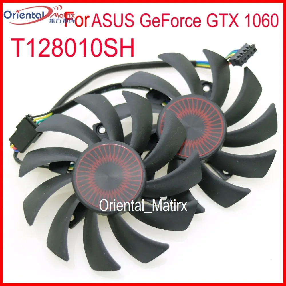 2vnt/daug T128010SH T128010BH DC 12V 0.25 A 75mm VGA Ventiliatorius ASUS GeForce GTX 1060 GTX1060-03G-SI Grafikos plokštės Ventiliatorius 5Pin