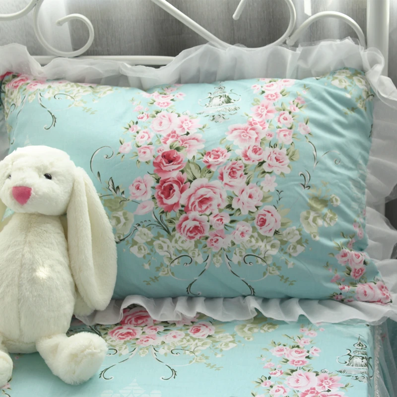 2vnt sielovados spausdinti pagalvės užvalkalą pynimas nėrinių medvilnės gėlių Princesė pagalvę padengti patalynės, pagalvėlių atvejais pagalvę pseudo užvalkalas