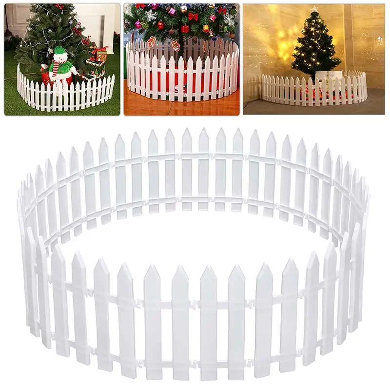 30 vnt Kalėdų medžio apdaila tvoros mini nuimamas plastiko tvora Kalėdų Kalėdų medžio apdaila balta spalva