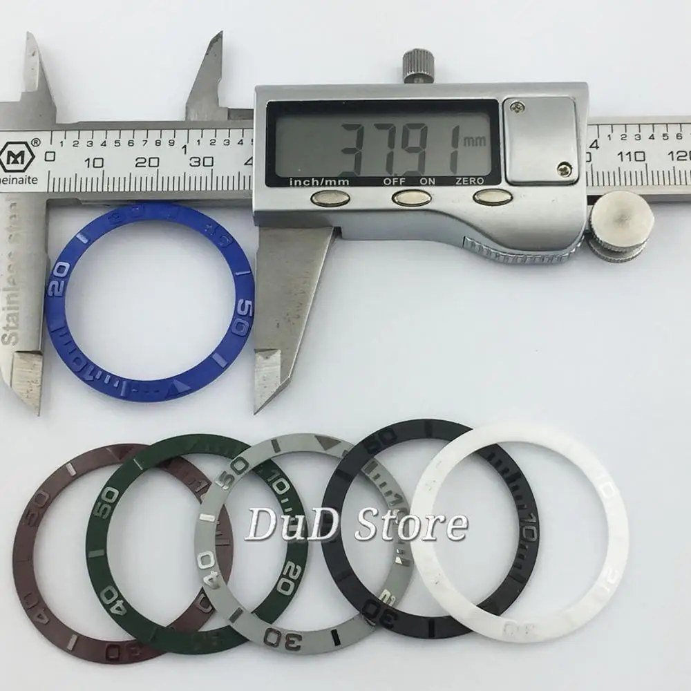 38mm juoda/aukso/rose/mėlyna/žalia/kavos/pilka Keramikos bezel Žiūrėti tinka priedai GMT automatinė 40mm vyriški žiūrėti bezel tinka laikrodžiai