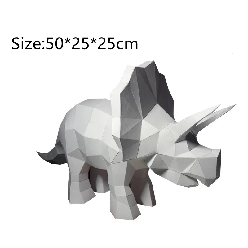 3D Triceratopsas Popieriaus Amatų Modelis Dėlionė Gyvūnų Papercraft Veiksmų Skaičiai Galvosūkiai Vaikams Dovanų Kūrybos 