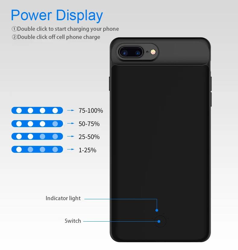 5000/7000mAh Baterija Atveju iPhone 6 s 6s 7 8 PowerBank Apmokestinimo Atveju iPhone 6 6s 7 8 Plius Baterija, Kroviklis Padengti