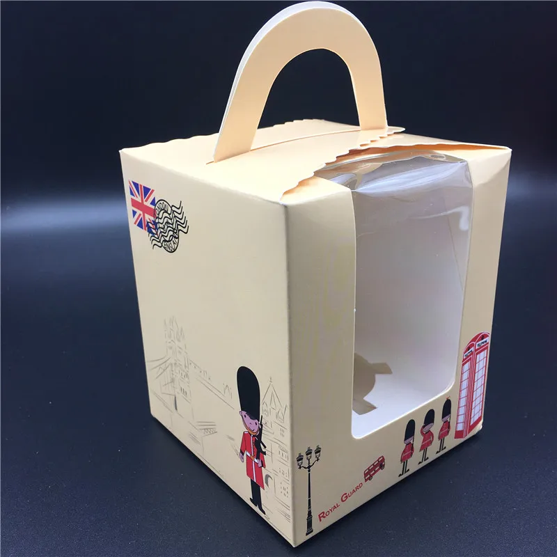 6pcs Britų Stiliaus Cirko Vieną Cupcake Wrapper Nešiojamų Langą Cake box Kūdikio Dušas Šalis Tiekia Putėsiai Desertas, Butelis