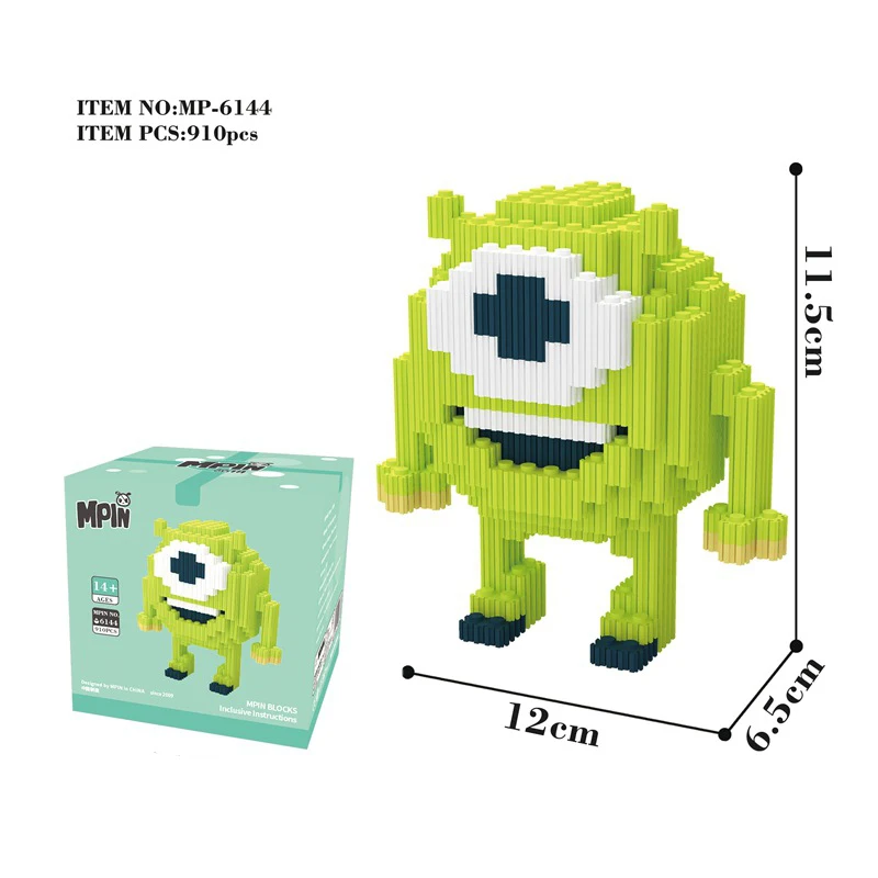 759pcs+ Magic Blokai Monstras Mike James Modelis Spongebobed Ryšio Duomenys Montavimas Mini Plytų Vaikams, Žaislai