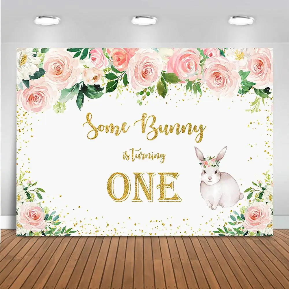 7x5ft Bunny Gimtadienio Tema Fonas Kai bunny yra Viena Šalis, Apdailos Mergina Pirmojo Gimtadienio Reklama