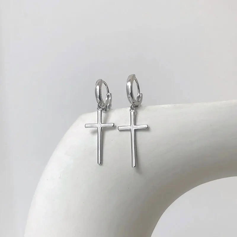 925 sterlingas sidabro auskarai star ausies sagtis klasikinis trumpas lašas auskarai kryžiaus Kūginės asmenybės berniukas mergaitė ausų papuošalai
