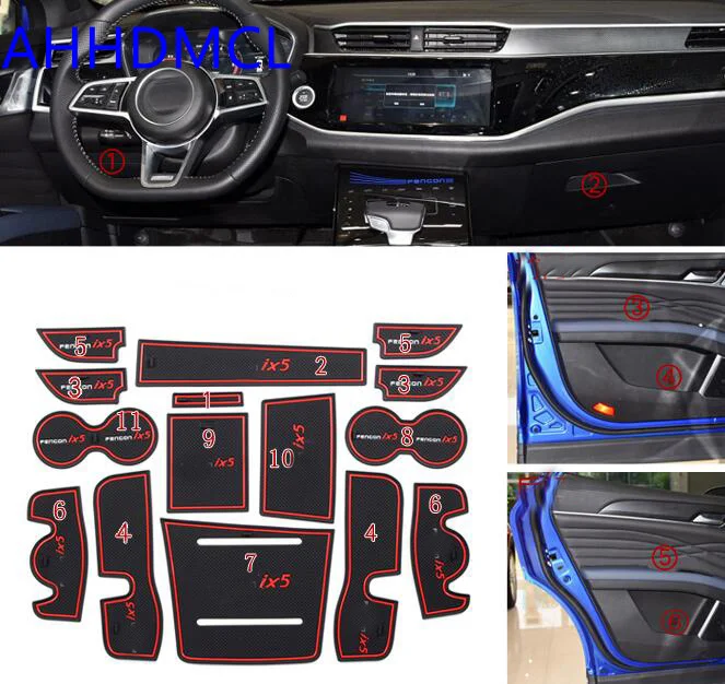 AHHDMCL Automobilio Duris Groove Mat Vartų Angą Taurės Porankiu Saugojimo Trinkelėmis Kilimėlis DFM Dongfeng Fengon iX5