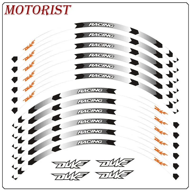 AUTOMOBILISTAS Motociklo Ratlankių juostelės, Lipdukai 17inch Varantys Lipdukas Atspindinti Juosta KTM DUKE 200 390 690 990 Atspindintis lipdukas