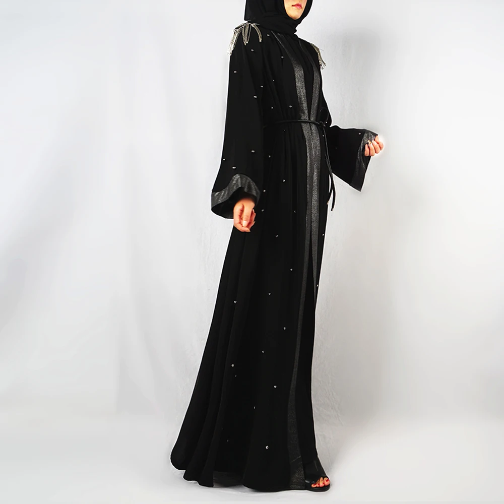Abaja Dubajus Kimono megztinis Turkija Hijab Musulmonų Caftan Dress Kaftan Islamas Drabužių Abayas Moterų Apdaras Musulman De Režimas