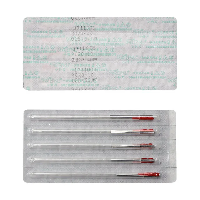 Acupotomy terapijos vienkartinės adatos aliuminio rankena micro peilis akupunktūros adatos nepriklausomų vamzdis 0.35/40/50/60mm
