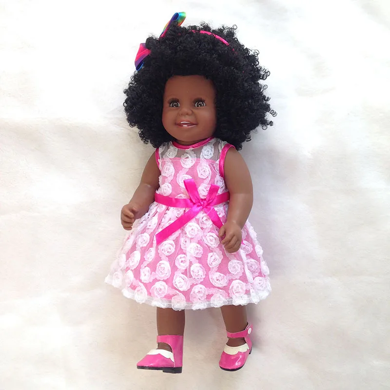 Afrikos Amerikiečių black baby girl lėlės 18