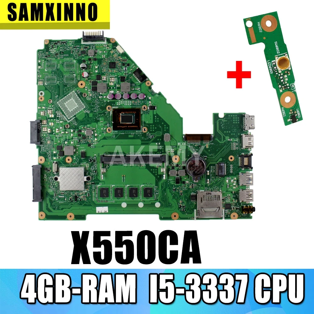 Akmey 90NB00U0-R00010 X550CC REV: 2.0 Plokštė Pagrindinė plokštė w/ I5-3337U CPU & 4G RAM Asus X550CA Nešiojamieji kompiuteriai
