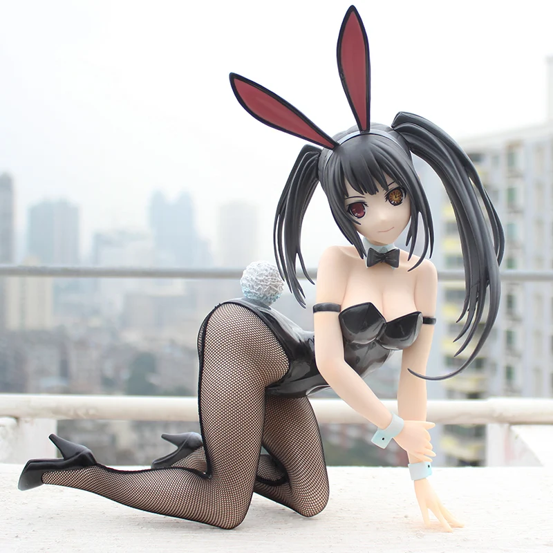 Anime Seksualių Merginų Kurumi Tokisaki 1/4 Sacle Bunny Mergina Ver. PVC Veiksmų Modelis Pav.
