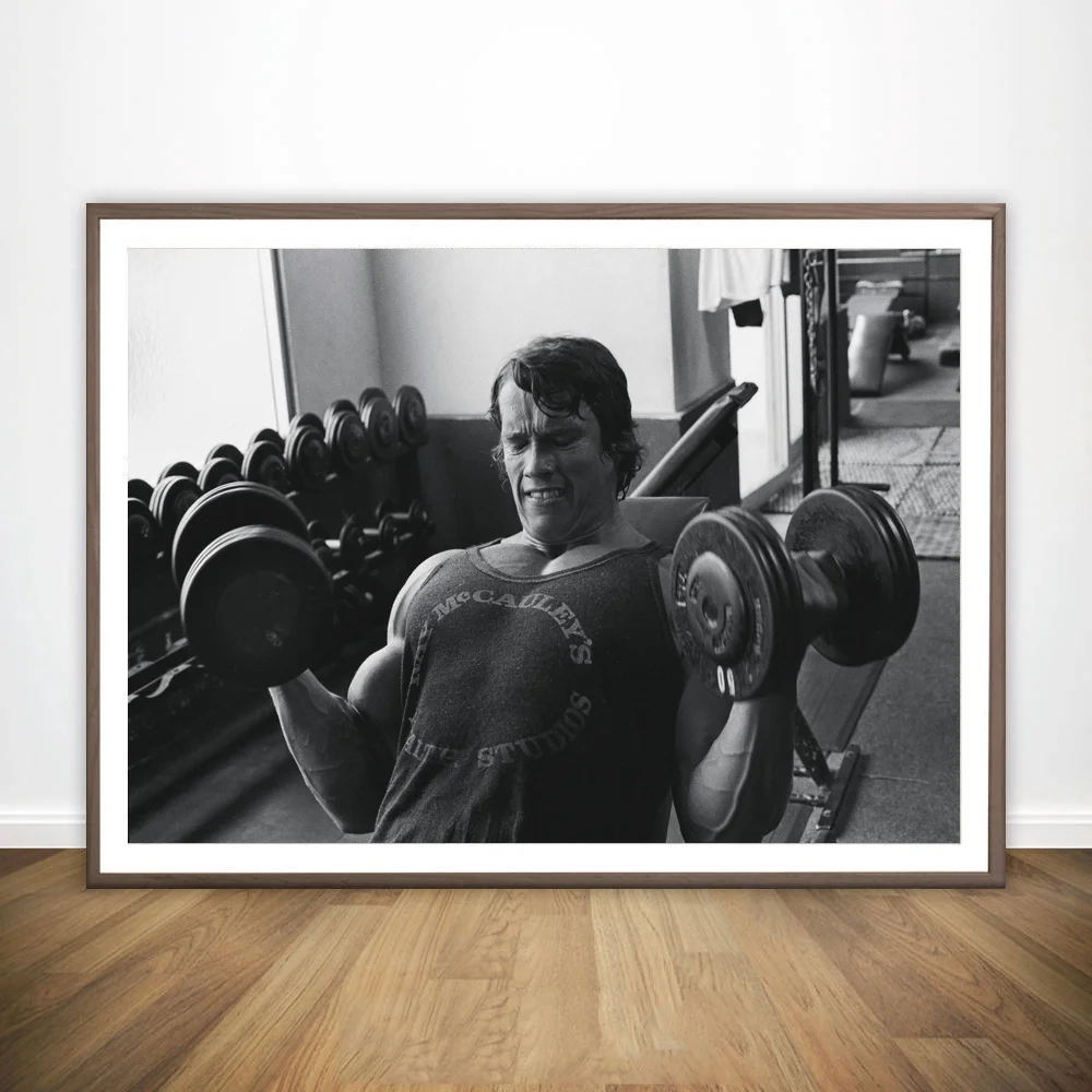 Arnoldas Schwarzeneggeris Kultūrizmo Motyvacijos Meno Šilko Plakato Spauda Fitneso Įkvepiantį Meno Plakatas Kambarį Be Rėmelio