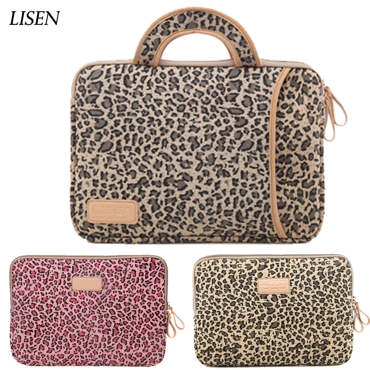 Atsparus smūgiams leopard pouch handbag Linijinės Rankovės Atveju, Macbook air 13 14 15 15.4 Padengti 