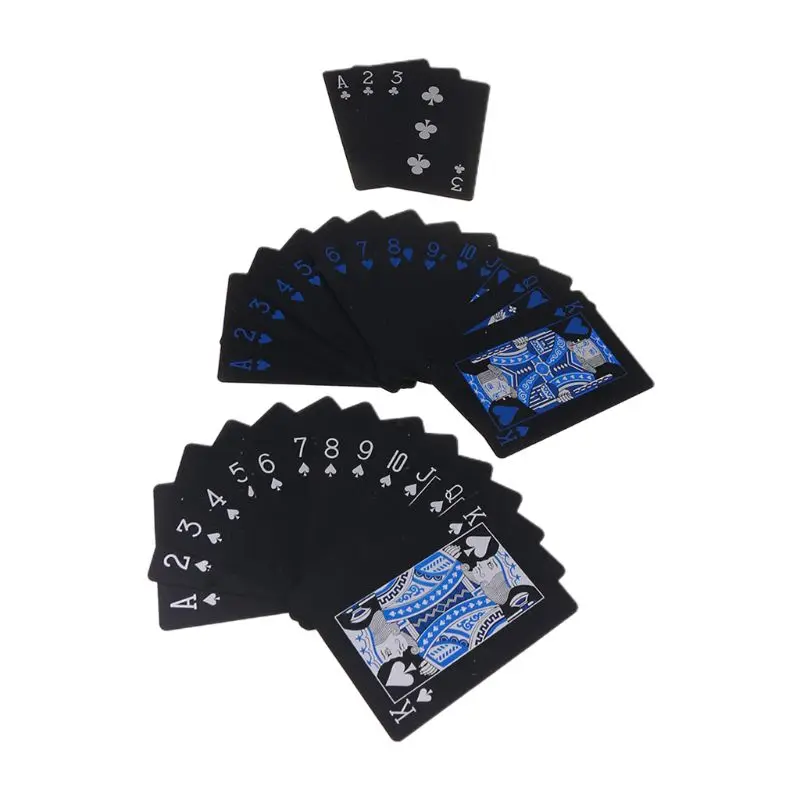 Atsparus vandeniui Plastiko Pokerio lošimo Kortos, Black PVC Pokerio Stalo Korteles Klasikinis Magija Gudrybės Įrankis Aukštas (54pcs)