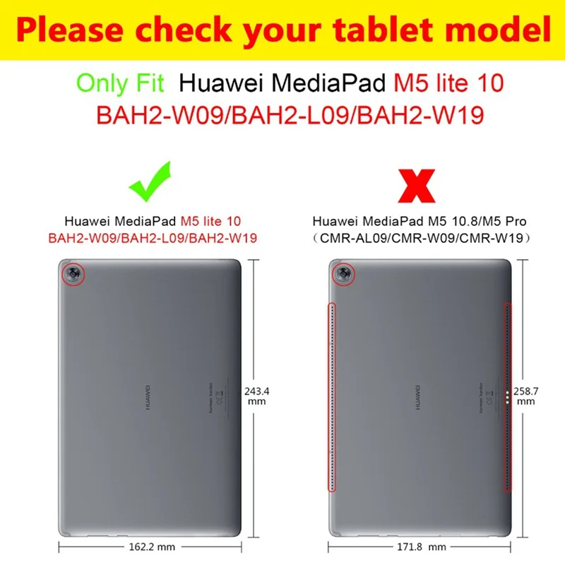 Atveju Naują Huawei M5 Lite10 Colių Tablet už MediaPad M5 Lite 10.1 BAH2 L09 W19 DL AL09 Smart Cover Atveju + Filmas