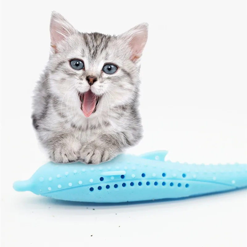 Augintinio dantų šepetėlį katės dantų valymas žaislas katė mėtų silikono žuvų, smulkių delfinų žaislas molinis lazdele
