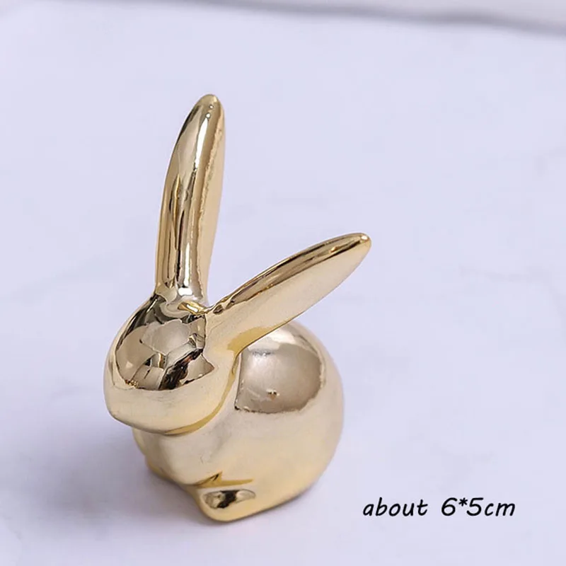 Aukso Katytė Keramikos Mielas Golden White Rabbit 