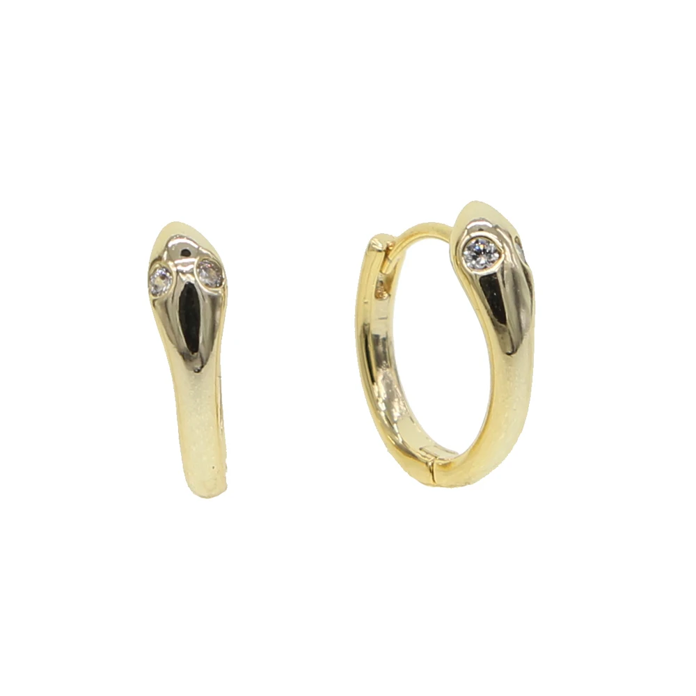 Aukso užpildytas paprasta Gyvatė mažas huggie hoopas auskarai moterims, klasikinės mados juvelyrika