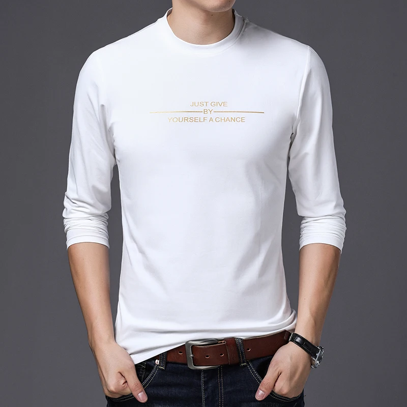 Aukštos Kokybės 2021 Naujas Mados Prekės Ženklo Marškinėliai Vyrams Korėjos Spausdinti Tendencijas Streetwear Viršūnes Vienas Gabalas Long Sleeve T-Shirt Mens Drabužiai