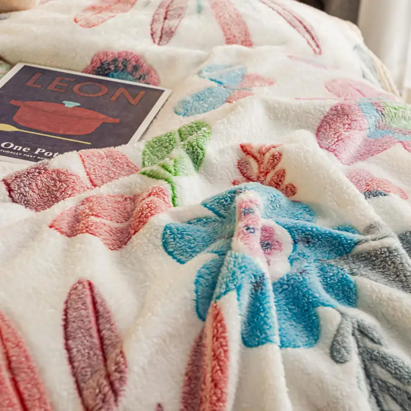 Aukštos Kokybės Koralų Vilnos saulėgrąžų antklodė už sofos apdailos storio antklodė šilta padengti lova dovana