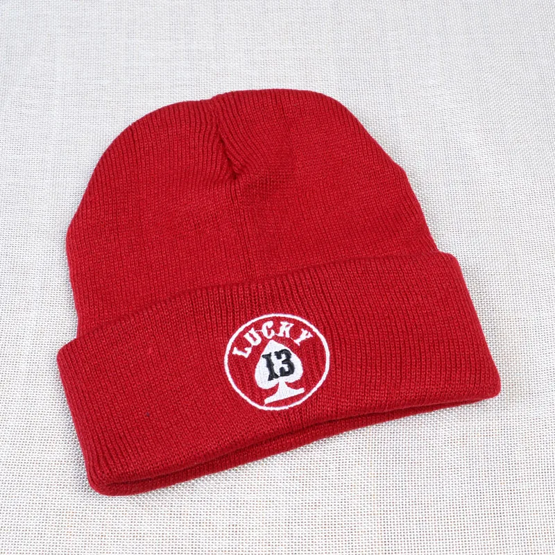 Aukštos Kokybės Skaičius 13 Siuvinėjimo Megzti skrybėlę Vyrai Moterys laišką Pasisekė 13 Atsitiktinis Sportas slidinėjimo kepurė Šilta žiemos Unisex Hip-hop Beanies