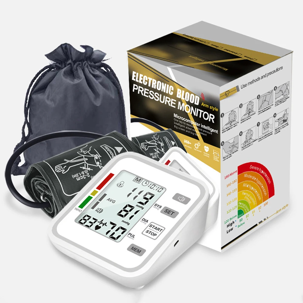 Automatinis Skaitmeninis Rankos Kraujospūdžio Matuoklis Skaitmeninis Tensiometer Sphygmomanometer Namų Sveikatos Priežiūros, Su Pirštu Pulse Oximeter
