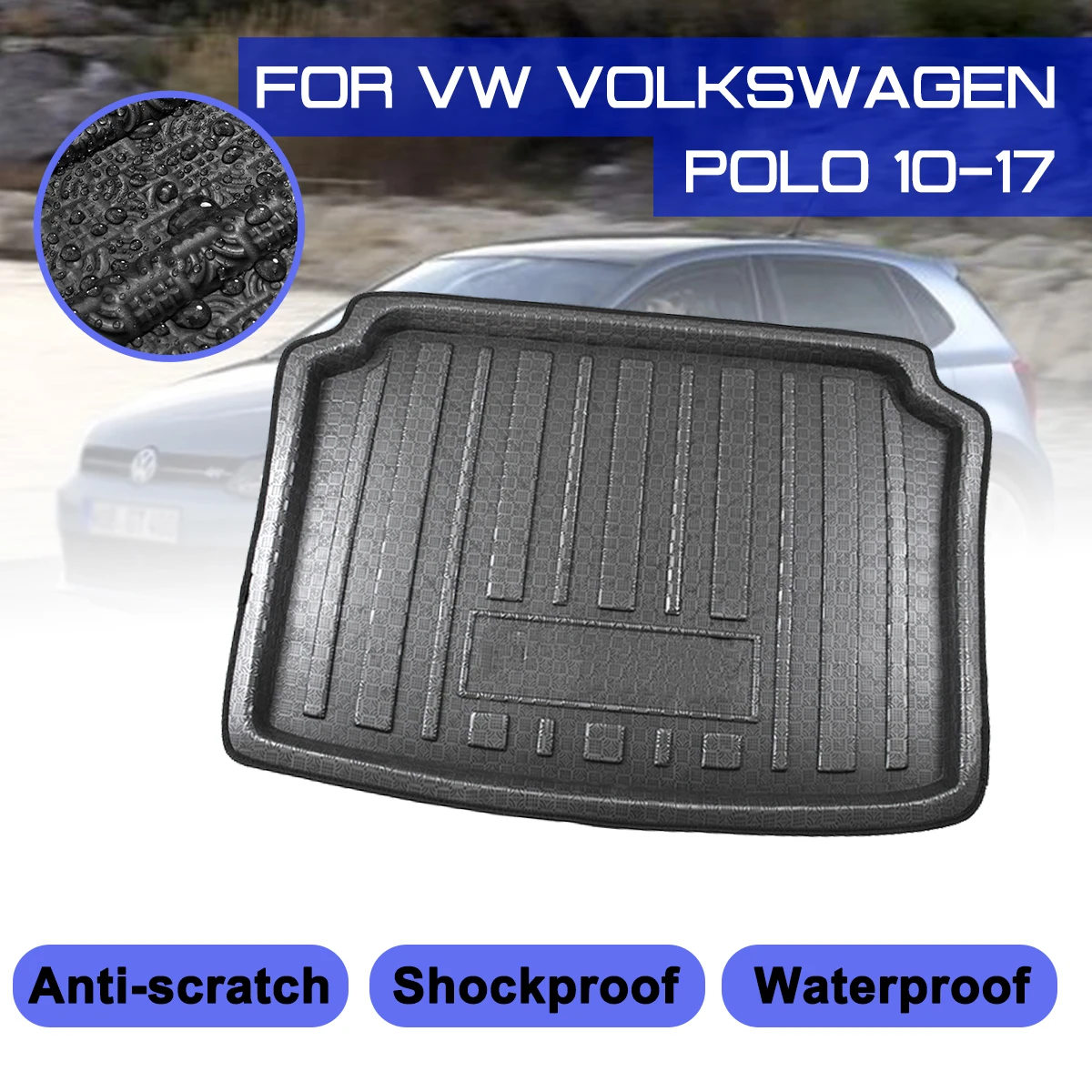 Automobilio Grindų Kilimėlio danga VW Volkswagen Polo 2010-2017 Galiniai Kamieno Anti-purvo Dangtis
