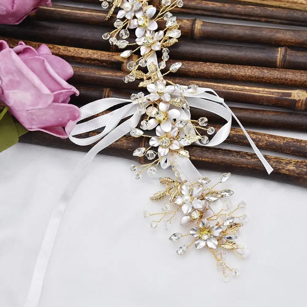 Baroko Kristalų Perlai, Kalnų Krištolas Kaspinai Moterų Nuotakos Gėlių Vestuvių Tiara Plaukų Aksesuarų, Crown Hairwear Galvos Papuošalai