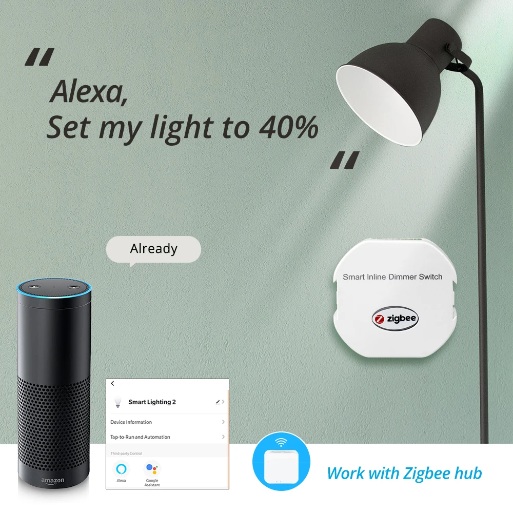 Benexmart Zigbee 3.0 Smart Inline stiprumą 100-240V Prisijungti prie Wink Hub Smartthings Alexa 