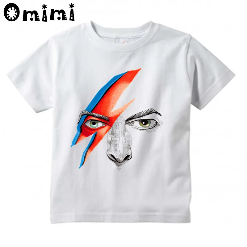 Berniukų/Mergaičių Roko Bowie David Bowie Ziggy Stardust Derliaus Spausdinti Marškinėliai Vaikams trumpomis Rankovėmis Viršūnes Vaikų White T-Shirt