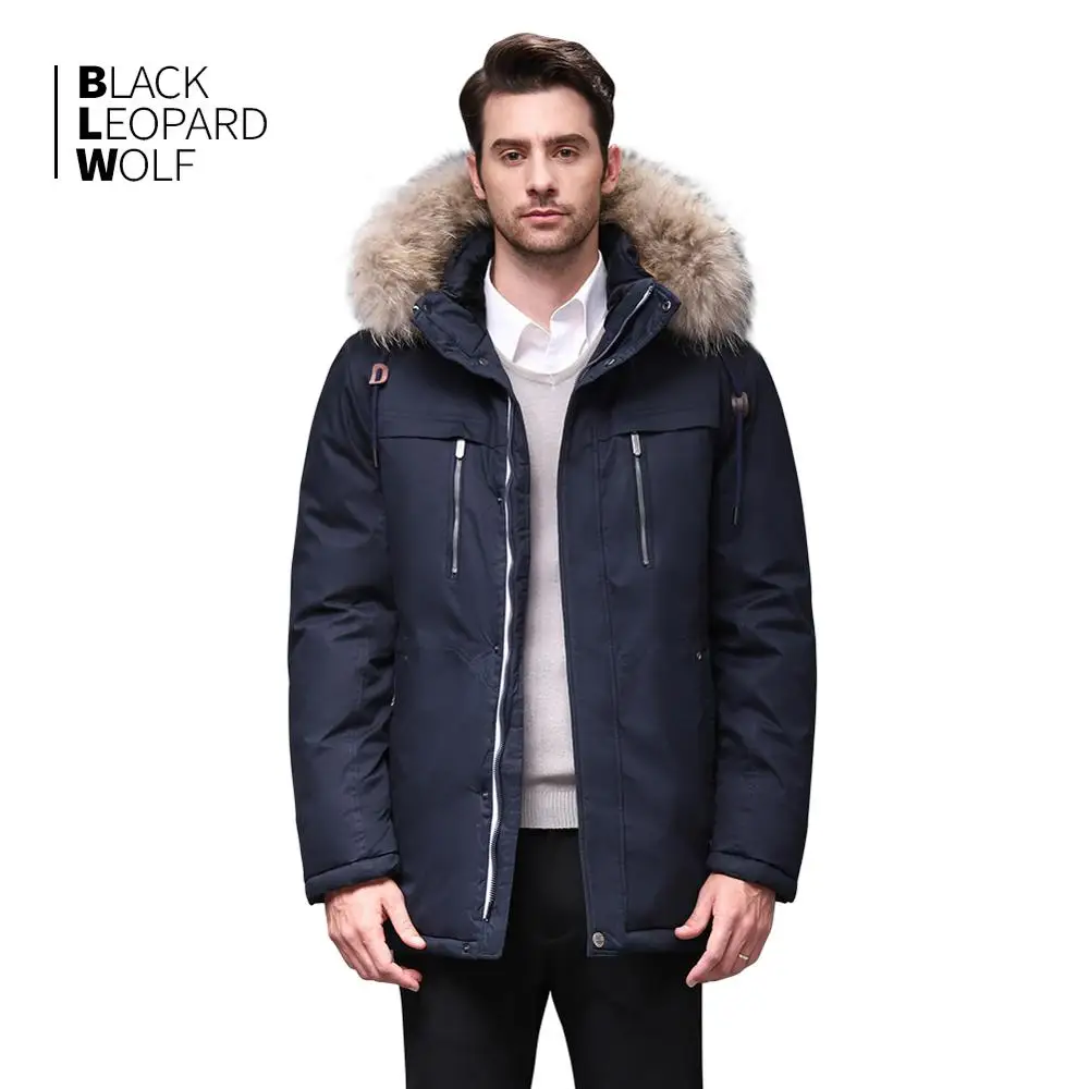 Blackleopardwolf 2019 žiemos striukė vyrų mados kailis thik parko vyrų aliaskos nuimamas outwear su patogiai rankogaliai BL-6605M