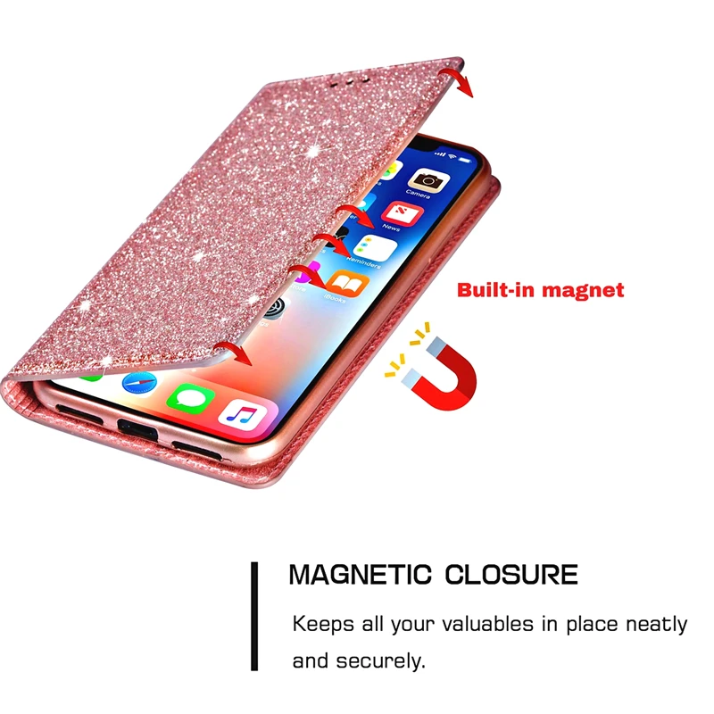 Blizgučiai Odinis dėklas, Skirtas Samsung Galaxy A51 A71 A31 A41 A50 A70 A21S A30S Galaxi M11 M21 M21S M31 M31S M51 Flip Book Case Cover