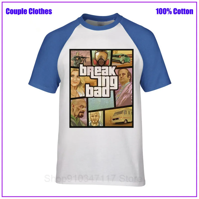 Breaking Bad heizenbergo GTA mados Vyrų marškinėliai mados anime t-shirt karinės marškinėlius siaubo hombre medvilnės drabužiai