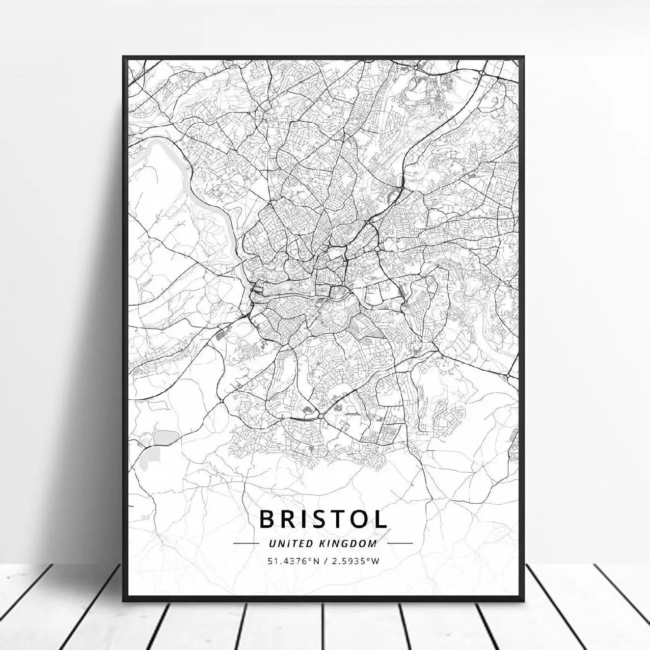 Bristol Vonia Bournemouth Chester Ipswich Mansfield Milton Keynes, Jungtinė Karalystė Žemėlapį, Drobė Meno Plakatas